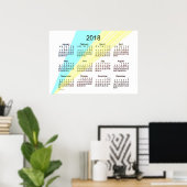 2018 Geel kalender van Janz Poster (Thuiskantoor)