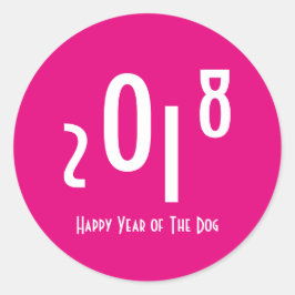 2018 Gelukkig Chinees Nieuwjaar van de Hond Ronde Sticker