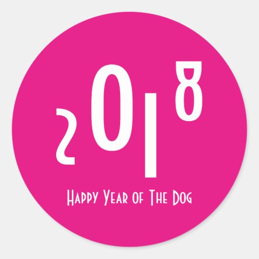 2018 Gelukkig Chinees Nieuwjaar van de Hond Ronde Sticker (Voorkant)