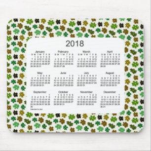 2018 Green Flower Power Calendar van Janz Muismat