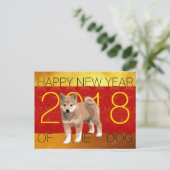 2018 het Briefkaart van de Groet van Shiba Inu van (Staand voorkant)