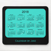 2018 Holiday 52 weken Turquoise Calendar van Janz Muismat (Voorkant)