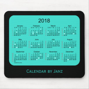 2018 Holiday 52 weken Turquoise Calendar van Janz Muismat
