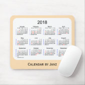 2018 Holiday 52 weken Wheat Calendar, gepubliceerd Muismat (Met muis)