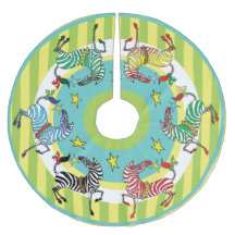 2018 Holiday Zebra Multicolor Tree Skirt