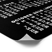 2018 Jaar Maandkalender Zwart | Aangepaste Foto's Poster (Hoek)