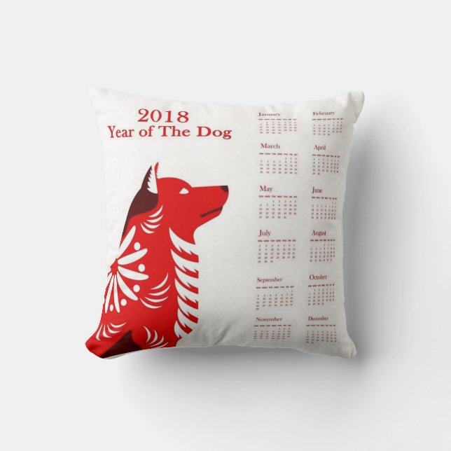 2018 jaar van de Dog-agenda Kussen (Voorkant)