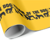 2018 Jaar van de Dog small Silhouettes W paper Cadeaupapier (Rol Hoek)