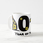 2018 jaar van de hond blij met de nieuwe vakantie- koffiemok (Voorkant links)