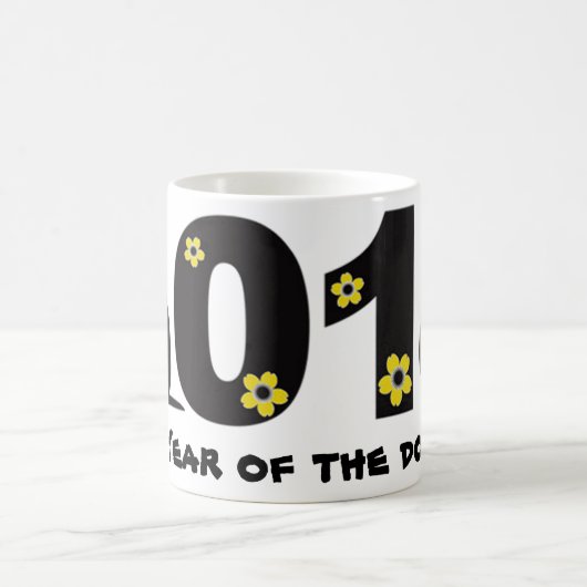 2018 jaar van de hond blij met de nieuwe vakantie- koffiemok (Center)