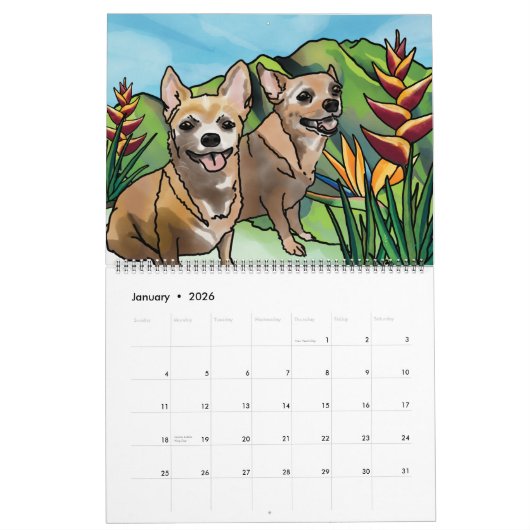2018 Jaar van de hond, Hawaii Kalender (Jan 2026)