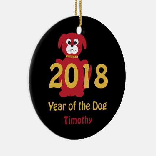 2018 Jaar van de hond Keramisch Ornament (Rechts)