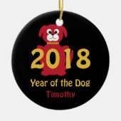 2018 Jaar van de hond Keramisch Ornament (Voorkant)