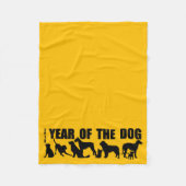 2018 Jaar van de hond Kies uw kleurenmandje Fleece Deken (Voorkant)