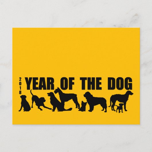 2018 Jaar van het Hond H Briefkaart (Voorkant)