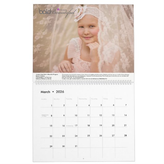 2018 Jamie's Hope Bald is een prachtige agenda Kalender (Mar 2026)