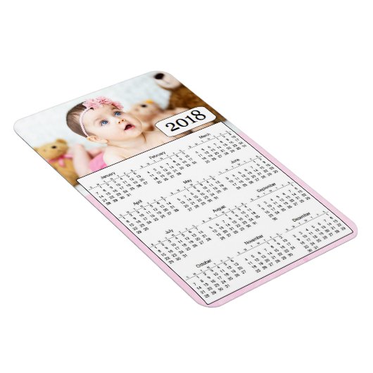 2018 Kalender Gepersonaliseerde Baby Meisje Fotoma Magneet (Rechterzijde)