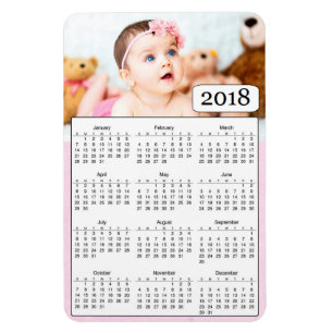 2018 Kalender Gepersonaliseerde Baby Meisje Fotoma Magneet