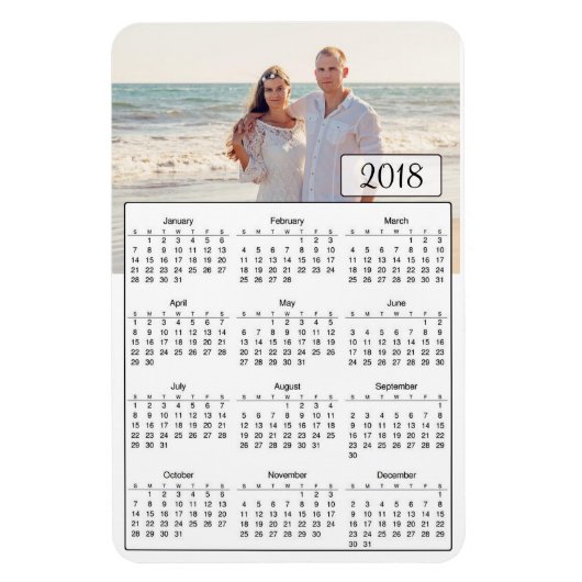 2018 kalender gepersonaliseerde paar foto magneet (Verticaal)