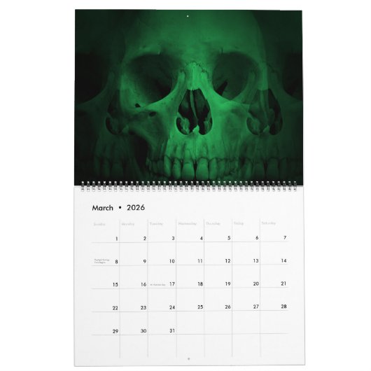 2018 Kalender van schedels (Mar 2026)