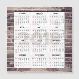 2018 Kalender Vierkante Magnetische Baksteen Muur