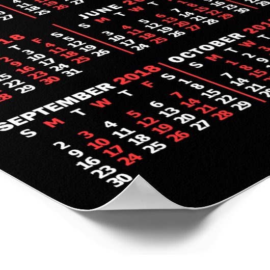 2018 Kalender (zie beschrijving voor nieuwe versie Poster (Hoek)