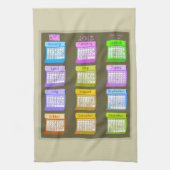 2018 Kalenderbouten van keukenhanddoek van textiel (Verticaal)