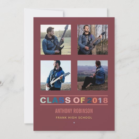 2018 kleurentrends Afstudeerfoto-collage Aankondiging (Voorkant)