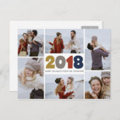 2018 | kleurrijk | ansichtkaarten feestdagenkaart (Voorkant / Achterkant)