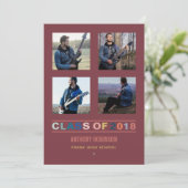 2018 kleurtrends Afstuderen Foto Collage Aankondiging (Staand voorkant)