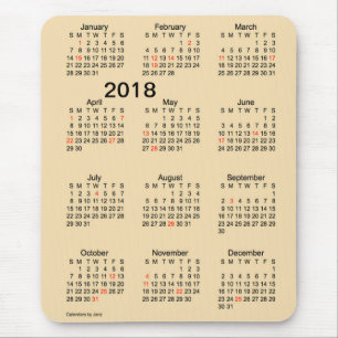 2018 Large Print Holiday Wheat Calendar van Janz Muismat