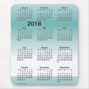 2018 Large Print Turquoise Shades Calendar van Jan Muismat