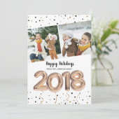 2018 Luchtballonnen | Kerstfeestdag | 2 Fotokaart Feestdagenkaart (Staand voorkant)