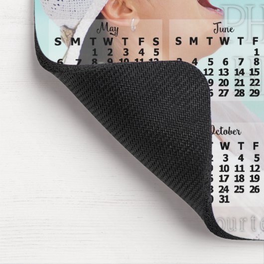 2018 Maandelijkse agenda zwart, foto toevoegen Tek Muismat (Hoek)