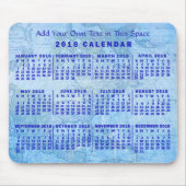 2018 Maandelijkse kalender Aangepast Blauw Antiek  Muismat (Voorkant)