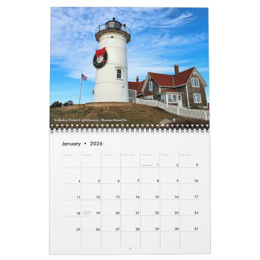 2018 Massachusetts Lighthouse Calendar Kalender (Jan 2026)