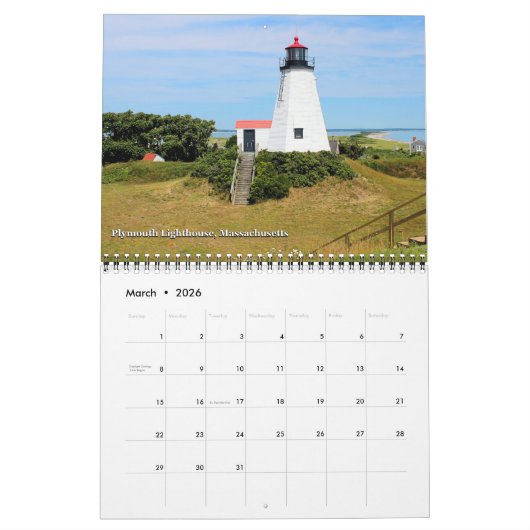 2018 Massachusetts Lighthouse Calendar Kalender (Mar 2026)