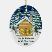2018 Mijn nieuwe thuiskerst Keramisch Ornament (Rechts)