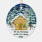 2018 Mijn nieuwe thuiskerst Keramisch Ornament (Links)