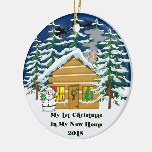 2018 Mijn nieuwe thuiskerst Keramisch Ornament (Links)