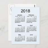 2018 Mini 6 maanden Kalender Briefkaart (Voorkant / Achterkant)