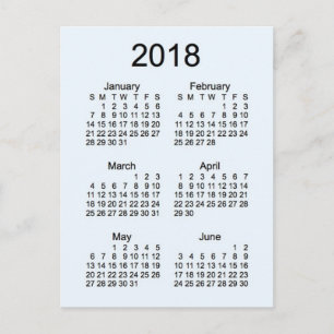 2018 Mini 6 maanden Kalender Briefkaart