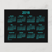 2018 Neon Blue Mini Calendar van Janz Briefkaart (Voorkant)