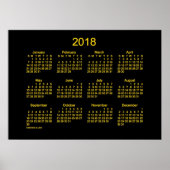 2018 Neon Gold Wandkalender van Janz Poster (Voorkant)