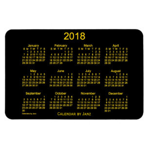 2018 Neon gouden kalender door Janz 4x6 magneet