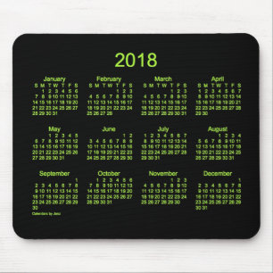 2018 Neon Green Calendar van Janz Muismat