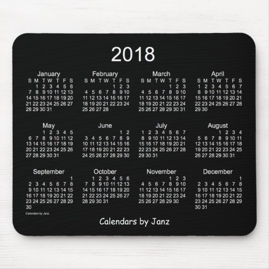 2018 Neon White Agenda van Janz Muismat (Voorkant)