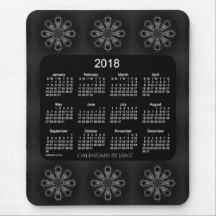 2018 Neon White Snowflake Calendar van Janz Muismat