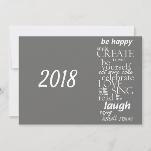 2018 Nieuw jaar motivatie inspirerend Feestdagenkaart (Voorkant)