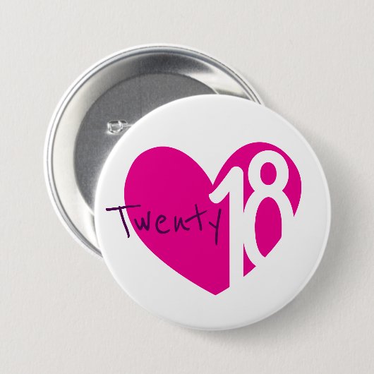 2018 nieuwe jaar liefde 2018 knoop/badge ronde button 7,6 cm (Voorkant /achterkant)